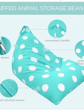 New Butterfly Craze Plush Storage Bean Bag Chair Cover, 50"x 35" Extra Large